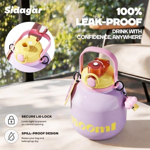 60oz Insulated Water Bottle with Handle, Sports Bottle, Purple