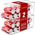 SCAVATA Stackable Refrigerator Can Organizer, Clear Plastic, 2 Pack