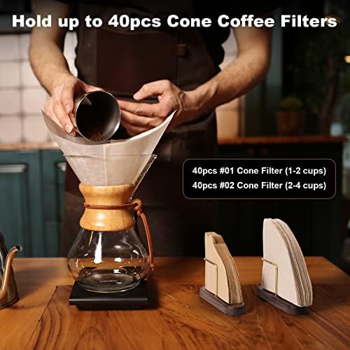 Walnut & Brass Cone Coffee Filter Holder for V60 Size 01 & 02