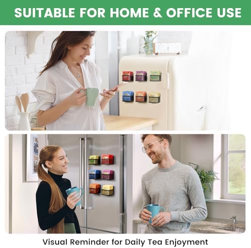 Magnetic Tea Bag Organizer, 6-Piece Metal Refrigerator Organizer