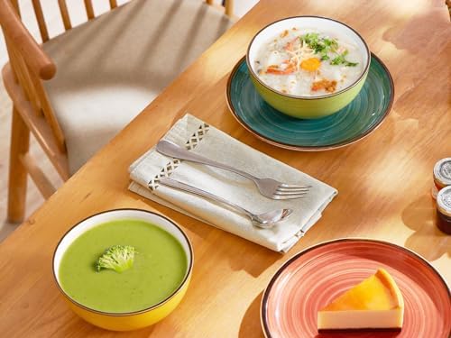 ONEMORE 16 oz Cereal Bowls Set of 4 Soup Bowls Ceramic for Kitchen