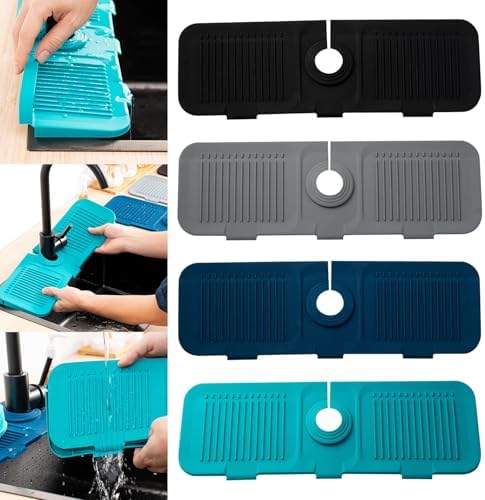 Kitchen Sink Splash Guard, Silicone Sink Mat for Faucet, 2024 Draining