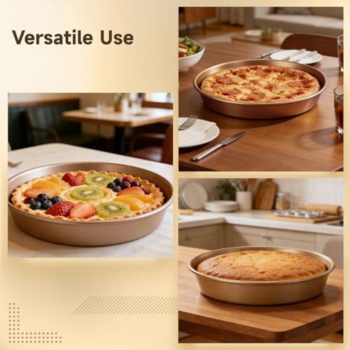 2 Pcs 9 Inch Round Cake Pans Set, Deep Nonstick Cake Pan, 1 MM Thick