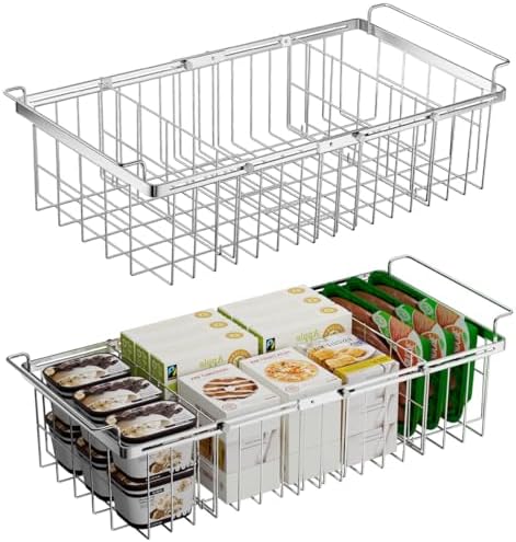 Real Capacity Adjustable Chest Freezer Organizer Bins with Dividers