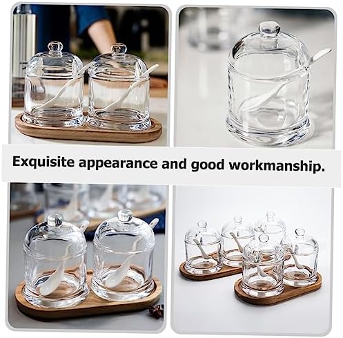 Glass Seasoning Dispenser with Ceramic Lid, Kitchen Spice Jar