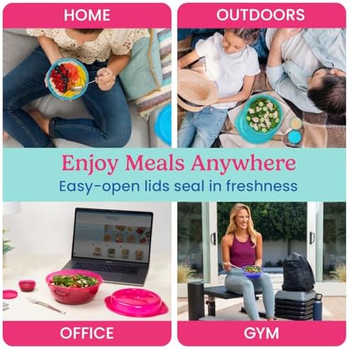 Bentgo Easyboxes Salad-to-Go Containers - 8-Piece Set: 4 Bowls
