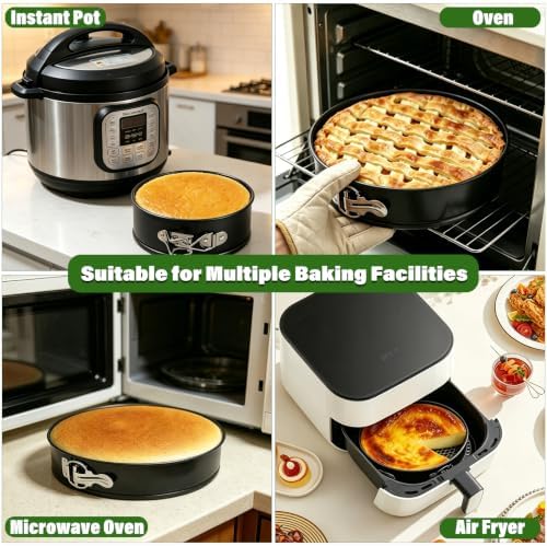 Decorwell Springform Pan Set of 4-4", 7", 9", 10" Cake Pan, Carbon