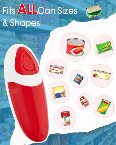 Electric Can Opener for Seniors One Touch - Easy Use, Smooth Edge Side