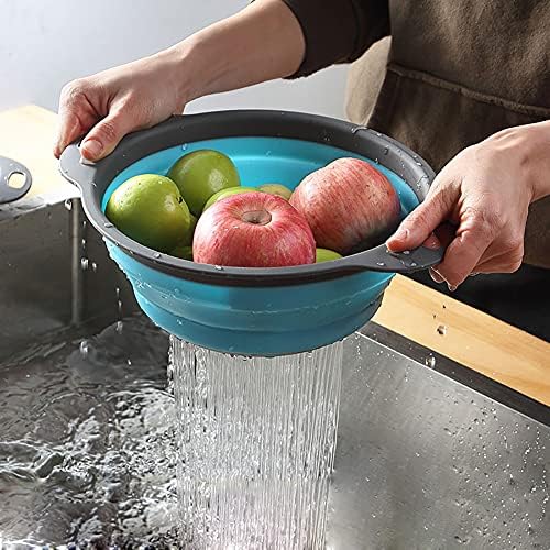Alnicov Collapsible Colander,2 Collapsible Colanders Set,Silicone