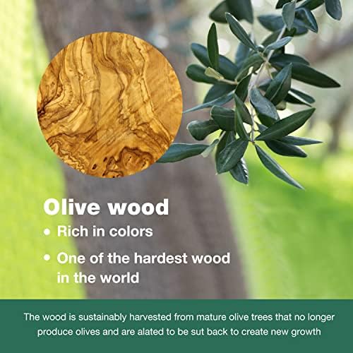 WONDERFUL 100% Natural Olive Wood Long Handle Spoons for Coffee, Tea