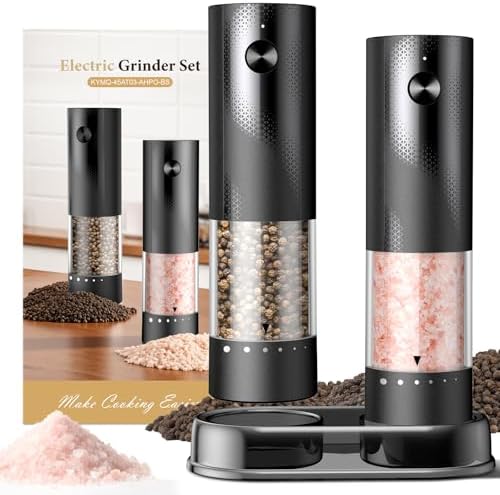 Electric Salt and Pepper Grinder Set - Rechargeable Automatic Salt and
