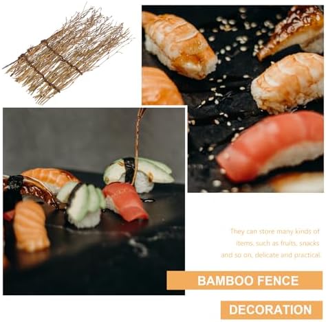 GANAZONO 15 Pcs Miniature Sushi Fence Plates Bamboo Style for