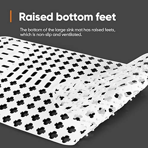 Moryimi 25" Silicone Sink Mat, White