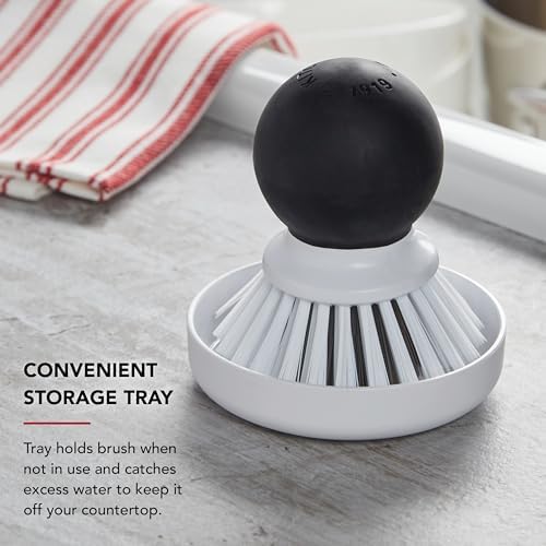 KitchenAid Palm Brush with Dish Tray, 2 Piece, Black