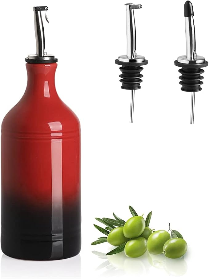 Sweejar Ceramic Olive Oil Dispenser Bottle, Opaque Oil Cruet Protects to Reduce by Sweejarco1949