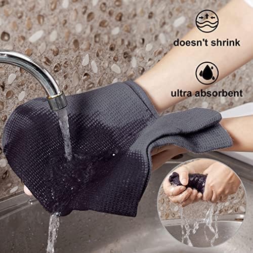 QUILTINA Dish Towels Set, 100% Cotton Waffle Weave Kitchen Towels