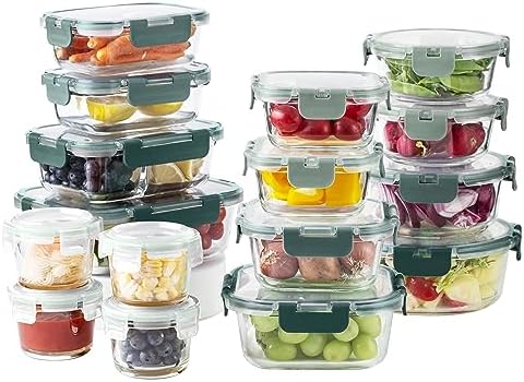 COOK WITH COLOR 32-Pc. Borosilicate Glass Food Container Set