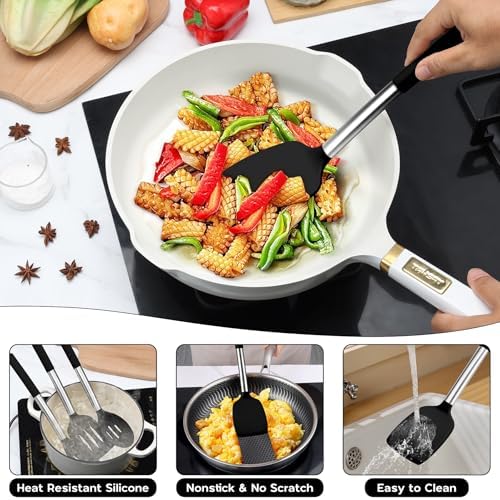 Onader 15-Piece Silicone Kitchen Utensil Set, Black