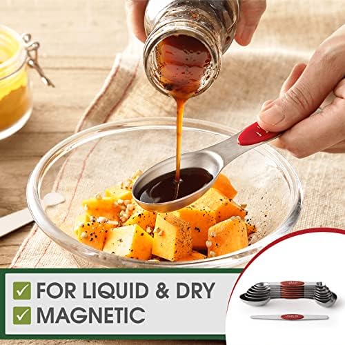 Spring Chef Dual Sided Magnetic Measuring Spoons, Set of 8 & Stainless