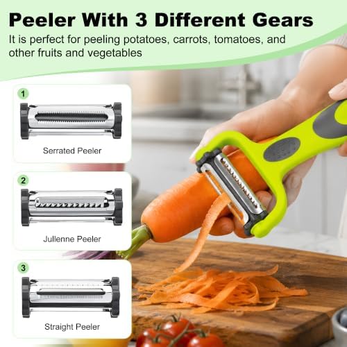 3-in-1 Vegetable Peeler, Julienne Peeler & Vegetable Slicer Kitchen