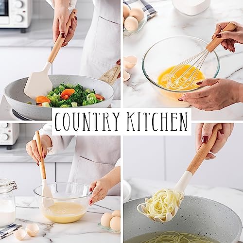 Country Kitchen 38-Piece Silicone Utensil Set, Khaki