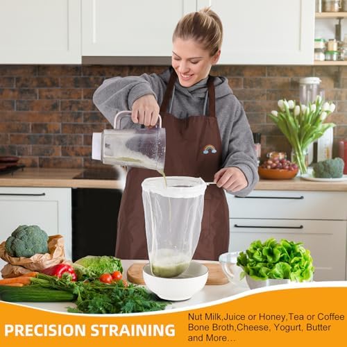 5 Pcs Premium Ultra Fine Mesh Strainer Bags with Stainless Steel