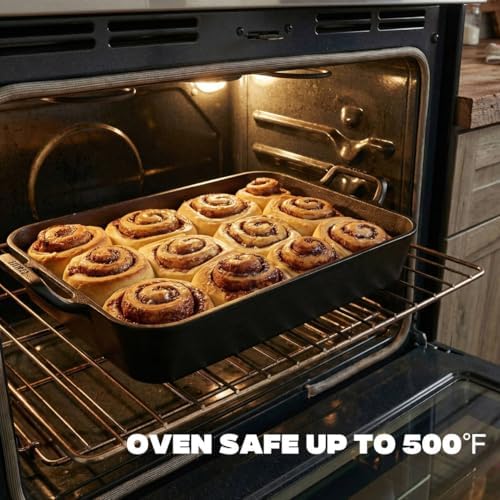 Onlyfire Cast Iron Dutch Oven Casserole Dish, 16.5 x 10.5 x 7 Inch