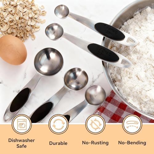 18/8(304) Stainless Steel Magnetic Measuring Spoon Set for Baking &