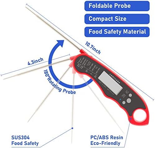 LONICERA Digital Meat Thermometer, Red