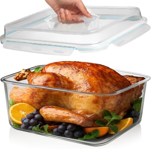 6500 ML Glass Food Storage Container with Airtight Locking Lid