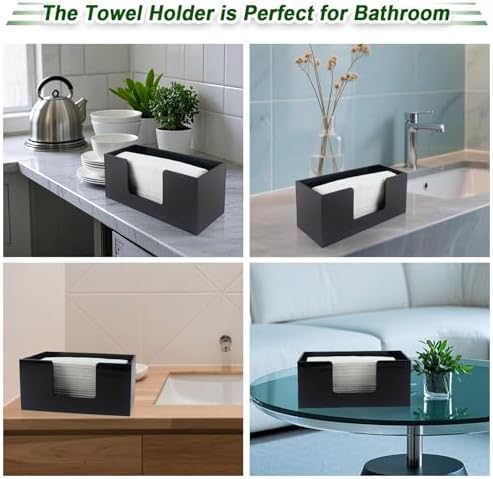 Countertop Paper Towel Holder, Black Acrylic, 2 Pack