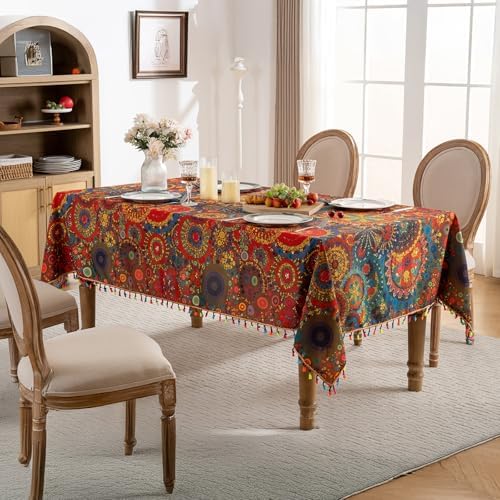 Bohemian Geometric Waterproof Rectangle Table Cloth 60x70inch