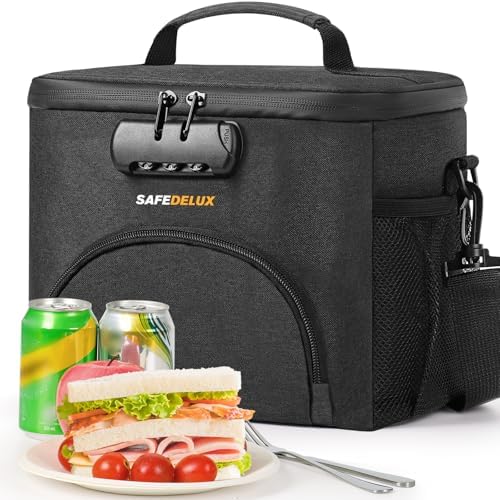 Lunch Bag with Combination Lock, Lunch Box for Men Women, Adjustable