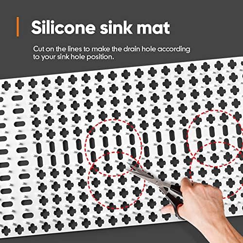 Moryimi 25" Silicone Sink Mat, White