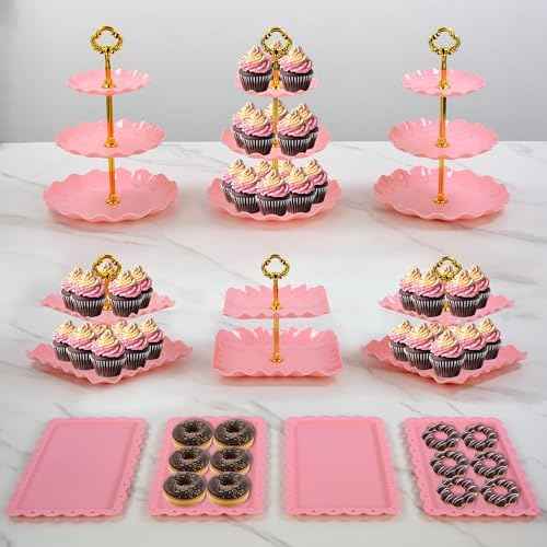 Pack of 11 NWK Cake Stand Set of Cupcake Stand, Tray & Table Cloth