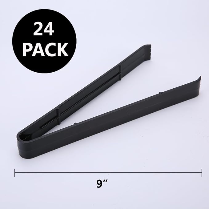 Serving Tongs 24 Pack, Plastic Disposable Salad Tongs - Image 2