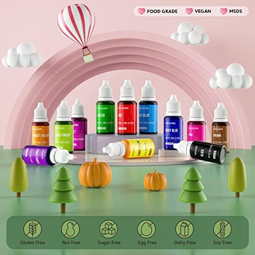 Food Coloring Set, 12 Colors, 0.35 Fl. oz Bottles