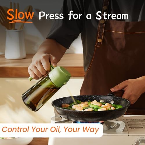 TrendPlain 16oz Olive Oil Dispenser Bottle, Black & Green