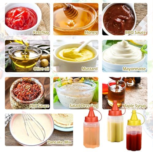 4 Pieces Mini Ketchup Bottle for Lunch Box Accessories Kids, 1 oz