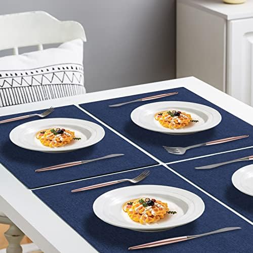 Cloth Placemats Set of 6, Cotton Linen Blend Machine Washable Durable