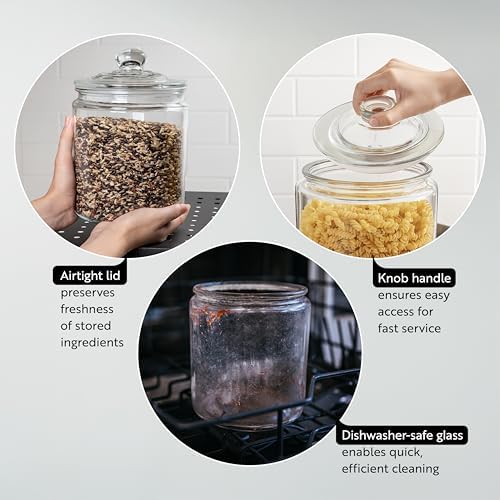Restaurantware Glass Storage Container - 1 Case - 0.53 Gallon Airtight