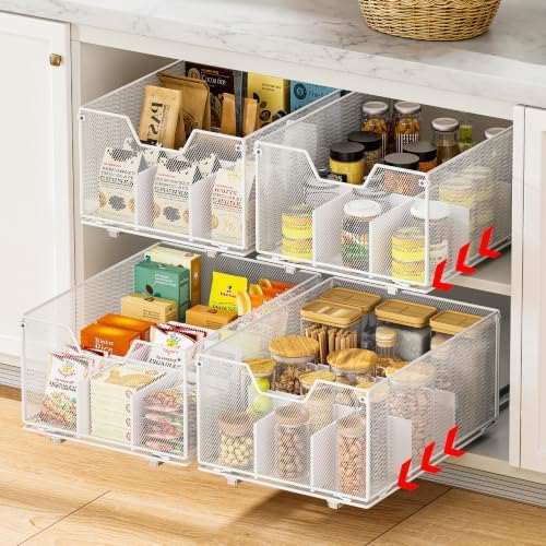 2 Pack Pull out Cabinet Organizer,Slide out Pantry Shelves Drawer