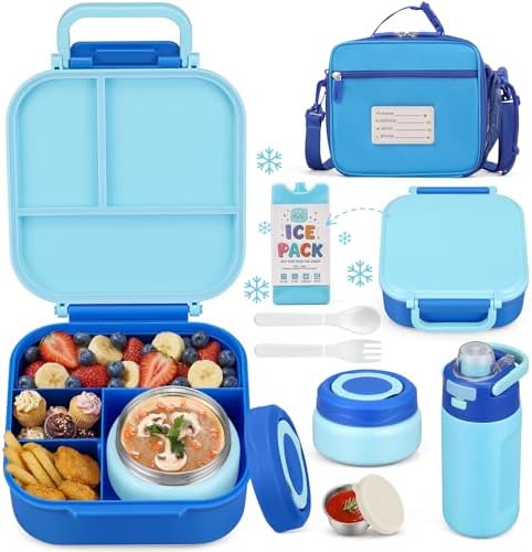 Bento Lunch Box for Kids with 7oz Soup Thermo,Insulated Stainless