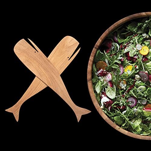 Ironwood Gourmet Acacia Wood Whale Salad Serving Utensils