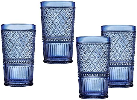 Godinger Highball Drinking Glasses, Tall Glass Cups, Vintage Decor