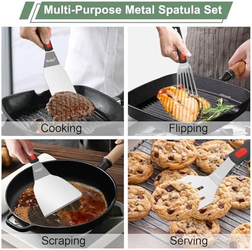 Beijiyi 4-Piece Stainless Steel Spatula Set