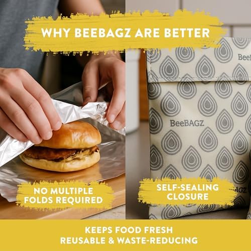 BeeBAGZ Beeswax Wrap Storage Bag, 1 Pack, 11 x 14 Inch
