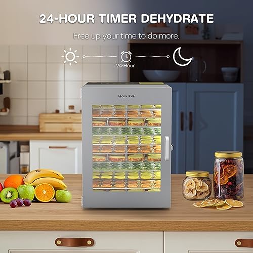Food Dehydrator Machine, 12 Stainless Steel Trays, 1000W