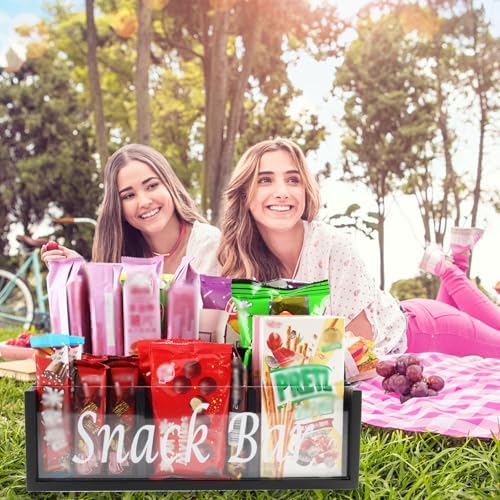 Snack Organizer for Countertop, 4 Compartments Snack Containers with