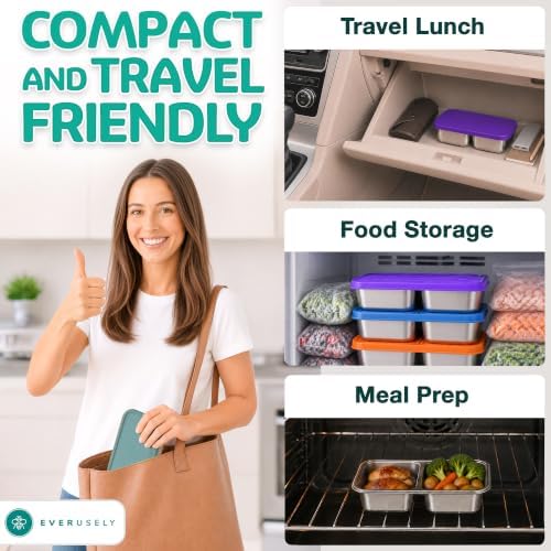 Stainless Steel Snack Containers, 13.5 oz, 4 Pack